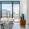 a room with a large window