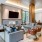 a living room with a fireplace